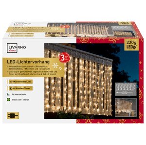 LIVARNO home Světelný LED závěs, 220 LED (teplá bílá)