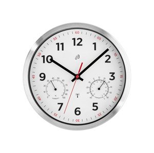 AURIOL® Nástěnné hodiny s ukazatelem teploty a v (stříbrná/bílá)