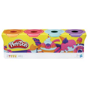 Play Doh Sada plastelín, 4dílná (světle modrá/oranžová/růžová/lila fialová)