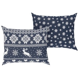 LIVARNO home Potah na polštář z jemného flanelu, 50 x (jelen navy modrá)