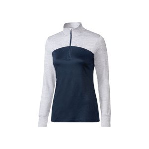 CRIVIT Dámské funkční triko s dlouhými rukávy (adult#female, L (44/46), světle šedá / navy modrá)