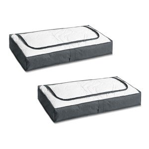 Závěsný organizér / Organizér na boty /  (2 úložné boxy pod postel, šedá)