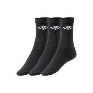 UMBRO Dámské / Pánské sportovní ponožky, 3 pár (43/46, černá)