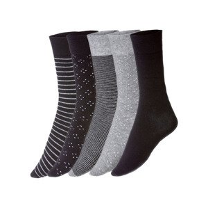 LIVERGY Pánské ponožky v dárkovém boxu, 5 párů (43/46, šedá/černá)