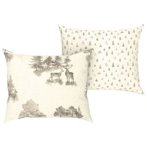 LIVARNO home Potah na polštář z jemného flanelu, 50 x (jelen/bílá)