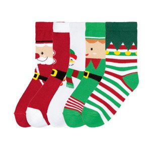 pepperts!® Dětské vánoční ponožky s BIO bavlnou, 5 párů (child 2 years onwards#male, 27/30, vánoce / sněhulák / elf)