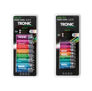 TRONIC® Nabíjecí baterie Ni-MH Ready 2 Use Color, 8 kusů, AA / AAA