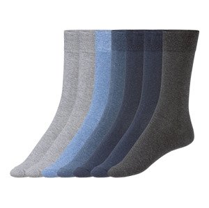 LIVERGY® Pánské ponožky s BIO bavlnou, 7 párů (adult#male, 39/42, modrá/šedá/námořnická modrá)