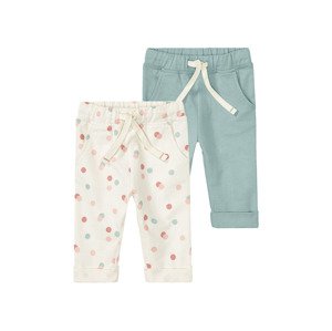 lupilu® Dívčí kalhoty „Jogger" BIO (86/92, bílá/mintová)