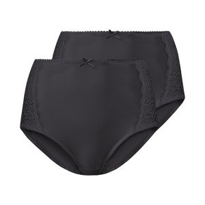 esmara® Kalhotky s krajkou, 2 kusy (adult#female#ne#briefs, M (40/42), černá)