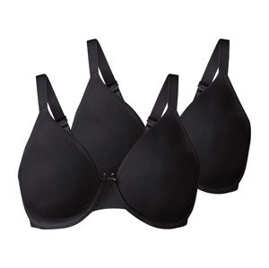 esmara® Dámská podprsenka XXL, 2 kusy (ne#bra, 90C, černá)