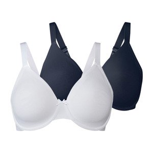 esmara® Dámská podprsenka XXL, 2 kusy (ne#bra, 85D, námořnická modrá / bílá)