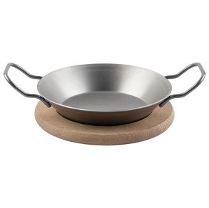Grillmeister Železná grilovací pánev ( Ø 20 cm se servírovacím prkénkem)