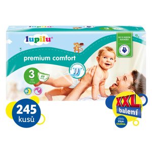 XXL Dětské pleny Premium Comfort, velikost 3 MIDI, 245 kusů